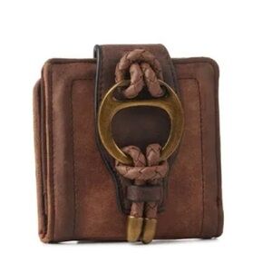 Justin Women's Brown Burnished Wallet with Brass Studs NWT